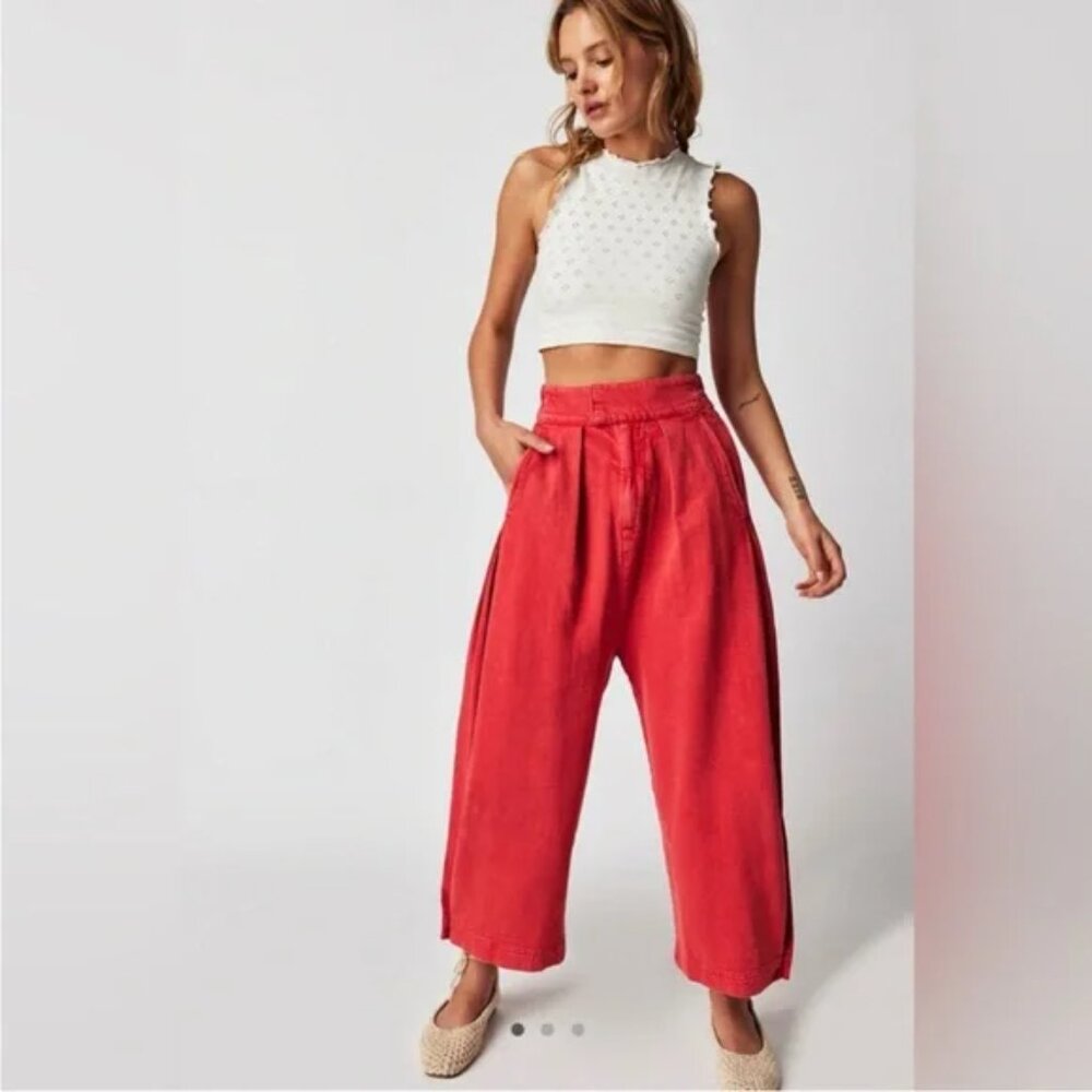 Free People Cool Harbor Wide Leg Balloon Harem Pants High Waisted Boho Y2K 90s